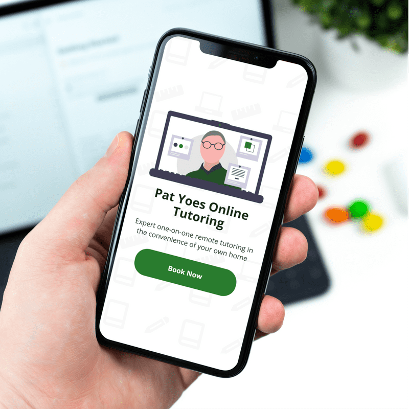 Mockup of Pat Yoes Tutoring web site